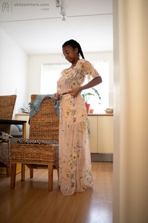 Black girl with natural breasts is here to show her body