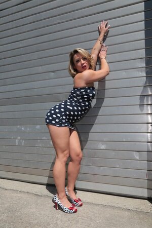 Honey White is a horny girl that teases in public as well