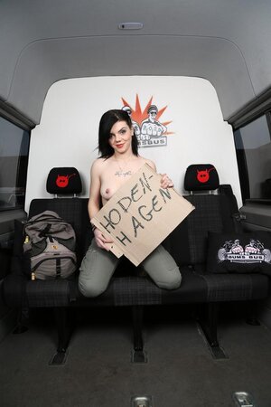 Small boobs edgy brunette German is going to get fucked silly