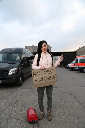 Small boobs edgy brunette German is going to get fucked silly