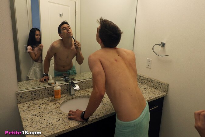 Horny dude is going to deal with a tiny Asian pussy today
