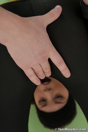 Bonnie Shai is about to get stuffed on a yoga mat by her man
