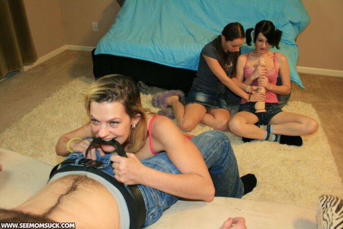Shy teens with pigtails attempt to take on a massive toy and dick