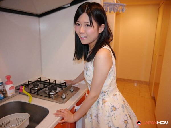Asian teen Mai Araki reveals her perfect ass and delicious pussy before blowjob