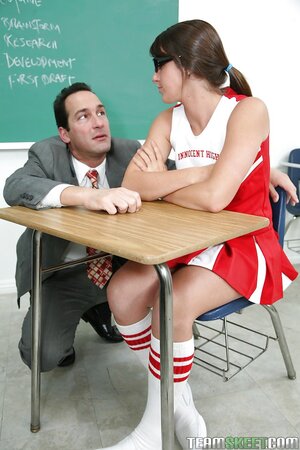 Love gives a blowjob to teacher because it's the only way to pass the exam