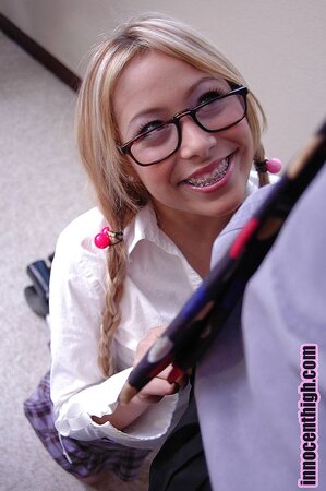 Being surprised with a pierced clit bald teacher fucks schoolgirl and cums on face