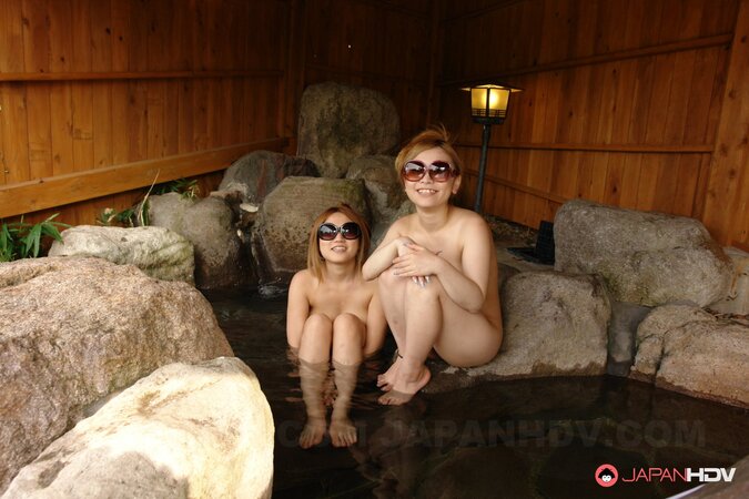 Eccentric Japanese girls allow boys to toy their unshaved twats in public place