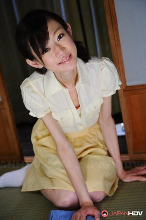 Petite Japanese teen changes into sexy nightgown after doing all chores