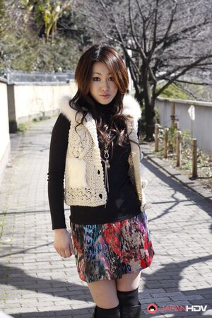Super-cute Japanese love goes shopping and poses on camera in parallel