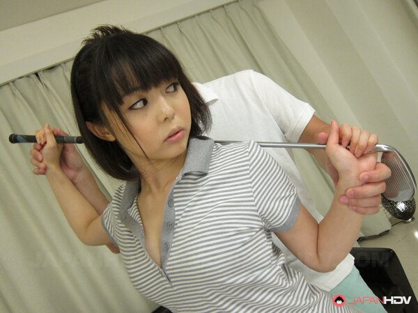 Japanese babe is getting banged hard by her freaky golf coach