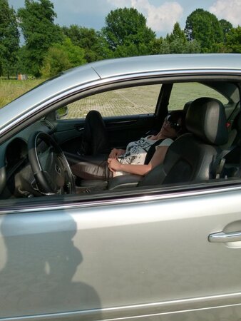 PD Melissa enjoys toying her horny pussy, giving a blowjob, and masturbating in a car