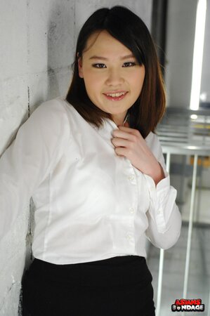 Aki Sasahara gagged in white blouse and black skirt