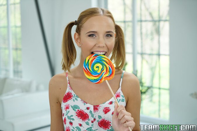 Poppy Pleasure gets her tits licked before doggystyle sex