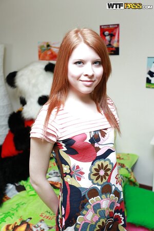 Sexual degradation for a redhead teen who wants a fake cock