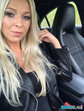 Slovenian blonde mommy displays her tight cleavage and more