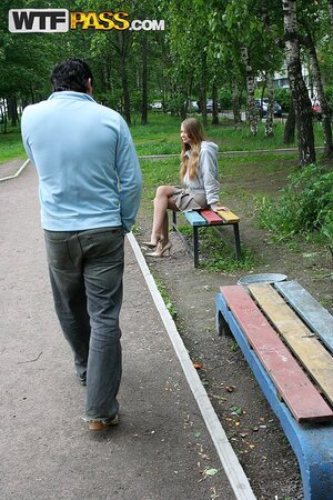 Simple gal picked up and fucked by a guy and also agreed to suck his friend's cock