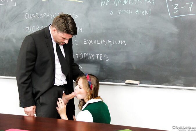 Biology teacher acquaints lovely schoolgirl with world of proper fuck