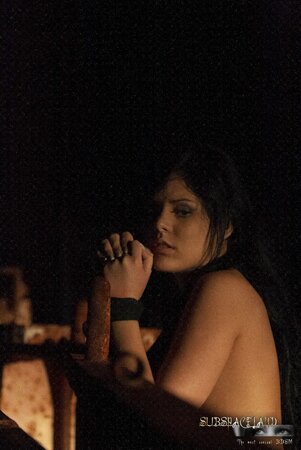 Master brings Madison Parker in basement where he pours wax on her naked body