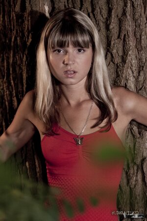Man brings skinny sweetie to the forest under cover of darkness for BDSM
