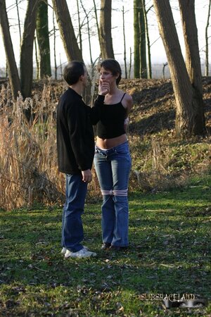 Older pervert ties up small-tittied girl with short hair to teach some respect
