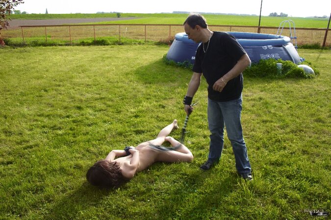 Dominant man uses skinny brunette as a horse and does other humiliating things