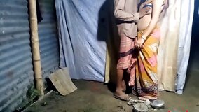 Tiny Indian MILF gets bent over and fucked standing up