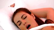 Czech model in lingerie fingers her extremely wet pussy on bed