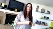 An amateur with small tits is seen pulling a dick with her hands
