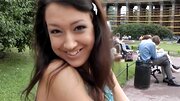 A chick is exposing herself out in public and then we see her doing anal