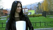 A hot girl is dancing around a pole and also around a cock