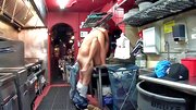 Three cute naughty gals fuck with two dudes in a kitchen
