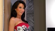 Hot milf is on top of a dick, riding it with a great force