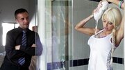 Perfect babe Rikki Sixx banging big cock in the bathroom