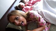 Cute girls have a sleepover and then they get a visitor