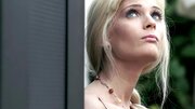 A blonde with blue eyes that loves to fool around is masturbating