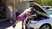 Man thanks talented mechanic with pierced nipples for fixing car