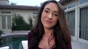 A babe with a lovely ass is getting fucked in her pussy and mouth