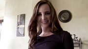 A pretty brunette with a tight snatch is close up and fucking