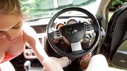 Blown in the car by a luscious lips girl with great tits