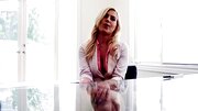 Cocksucking business beauty bends over for butt fucking