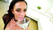 Glamour milf Ariella Ferrera sucks two big cocks like a slut