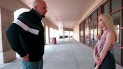 Bald man has to park his truck and own petite blonde