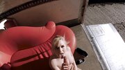 Blonde chick likes to fuck in a car and in the truck