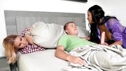 Lucky youngster fucks two well-rounded gorgeous ladies