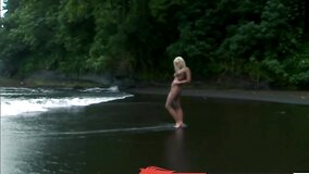 Blonde pornstar gets screwed on a beautiful island