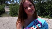 Eye-catching girl is lucky to earn money and enjoy huge penis