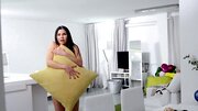 Russian tenant Sasha Coxx pays landlord's stepson with pussy