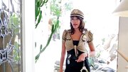 Hot cop reveals the big tits under her uniform
