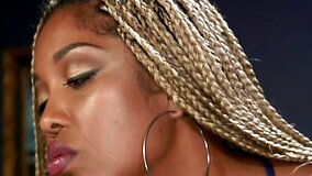 Ebony chick pleases older charmer with strapon in back door