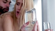 Small-tittied porn actress acts like a submissive during sex